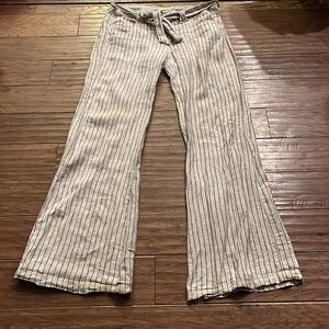 Miss Me Striped Cotton Wide Leg Pants Size L